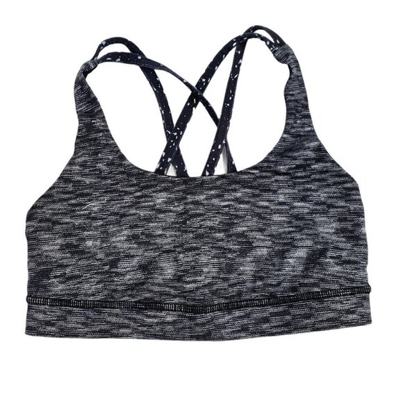 Lululemon Energy Bra Dramatic Static White Black 4 - Picture 3 of 7